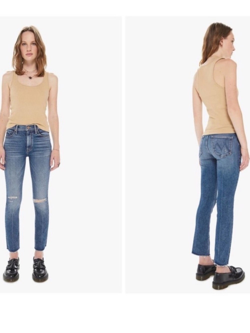 MOTHER The Mid Rise Dazzler Ankle Fray Going in Circles NWT $278